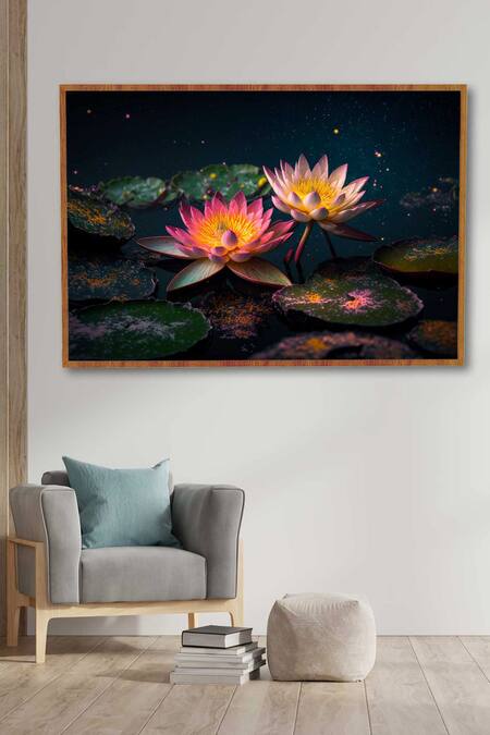 Buy_Krutik_Multi Color Archival Paper (230 Gsm) Lotus Dreams Painting_Online_at_Aza_Fashions