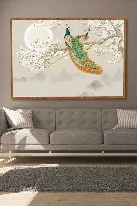 Krutik_Multi Color Archival Paper (230 Gsm) The Magnificent Peacock Painting_Online_at_Aza_Fashions