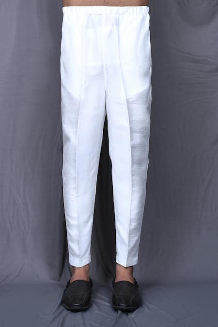 Arihant Rai Sinha_White Silk Embroidery Thread Kurta Pant Set _Online_at_Aza_Fashions