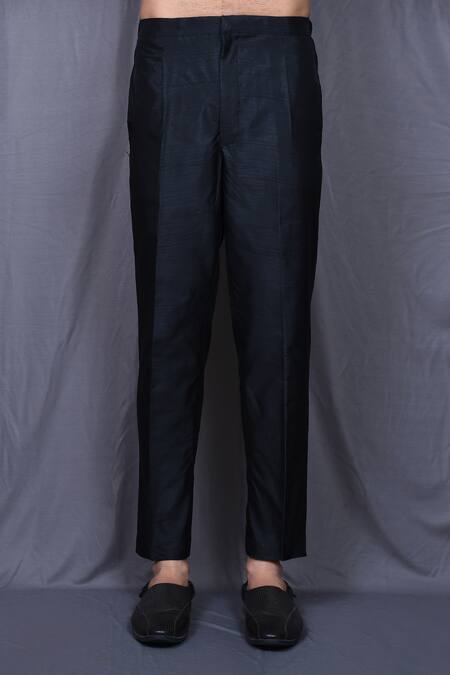 Arihant Rai Sinha_Black Velvet, Silk Embroidery Floral Jacket And Kurta Set _Online_at_Aza_Fashions