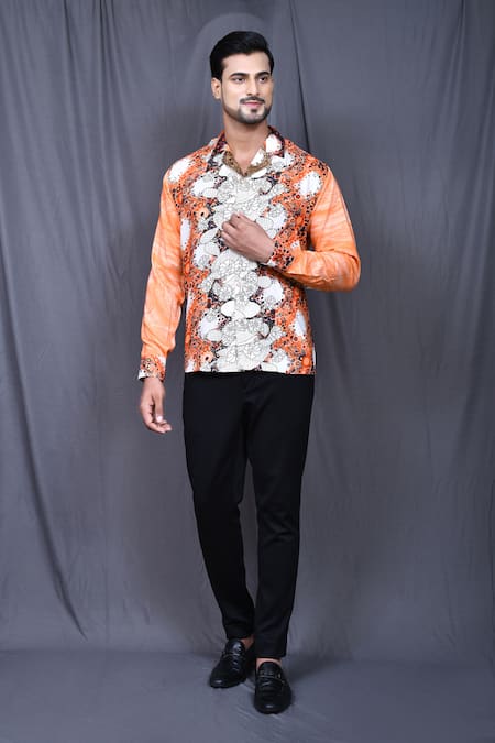 Aryavir Malhotra Floral Print Cotton Shirt 