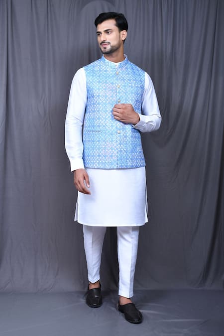 Buy White Ethnic Suit Sets for Men by KISAH Online | Ajio.com