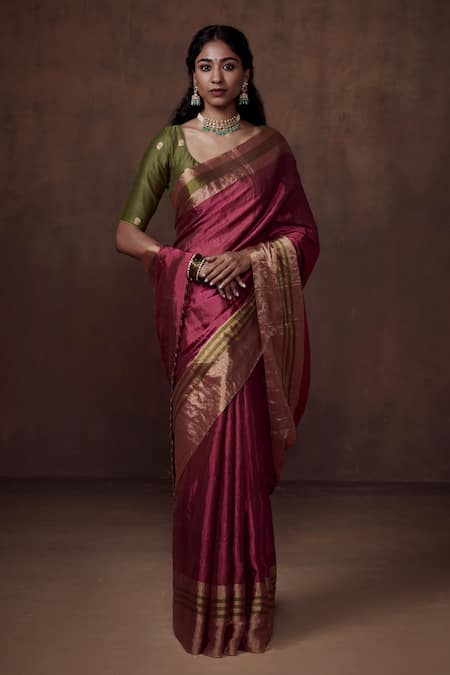 Dressfolk Handwoven Zari Border Saree 