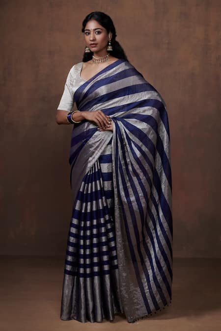 Dressfolk Handwoven Striped Saree 