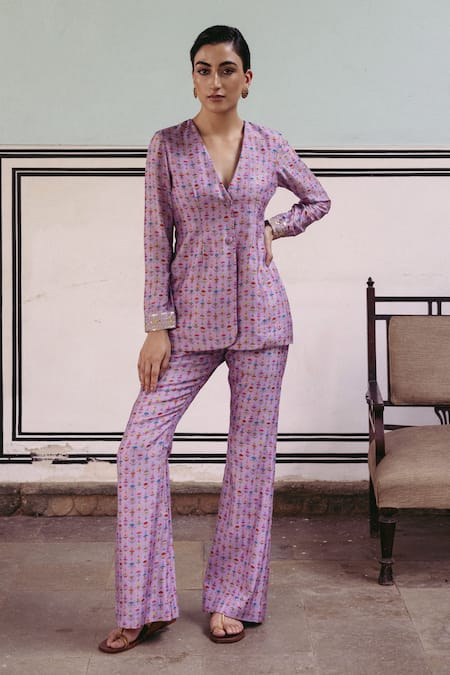 Drishti & Zahabia Floral Print Suit & Pant Set 