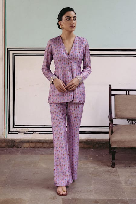 Drishti & Zahabia Floral Print Suit & Pant Set 