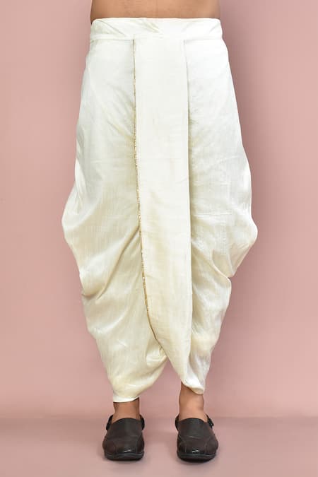 Arihant Rai Sinha_Beige Cotton Embroidery Zardozi Placket Kurta Set_Online_at_Aza_Fashions