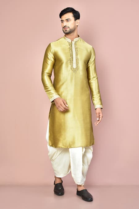 Arihant Rai Sinha Cotton Full Sleeve Embroidered Kurta Set 