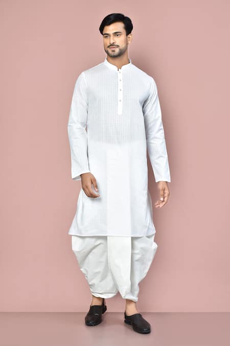 Buy Yellow Art Silk Patterned Asymmetric Kurta Dhoti Pant Set For Men by  Arihant Rai Sinha Online at Aza Fashions.