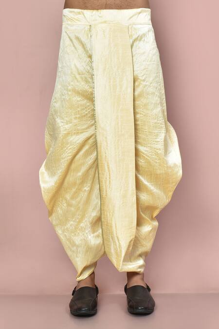 Arihant Rai Sinha_Blue Cotton Embroidery Floral Brocade Pattern Kurta With Dhoti Pant_Online_at_Aza_Fashions