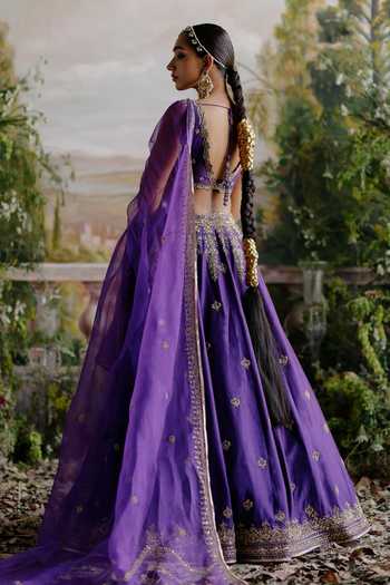 Jigar Mali Floral Dori Embroidered Lehenga Set 