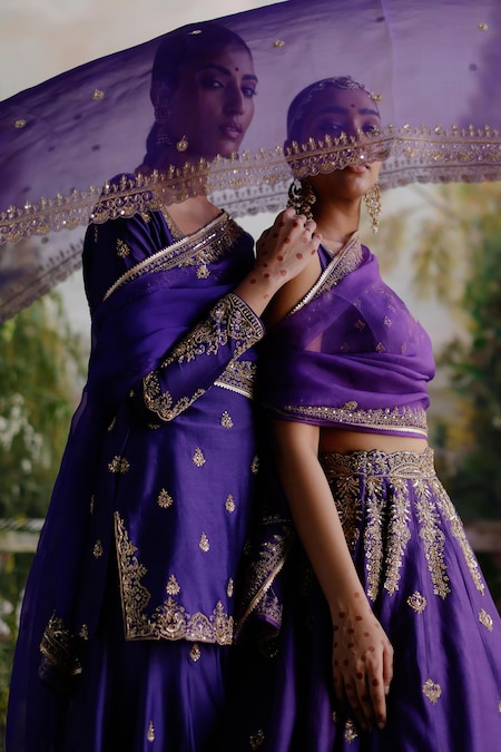 Buy Indigo Purple Lehenga Choli online-Karagiri