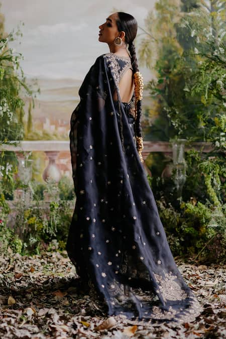 Jigar Mali Dori Embroidered Saree With Blouse 