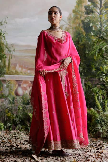 Jigar Mali Dori Embroidered Anarkali Jacket Set 