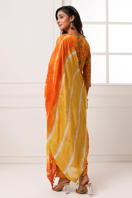 Geroo Jaipur Embroidered Kurta Pant Set 