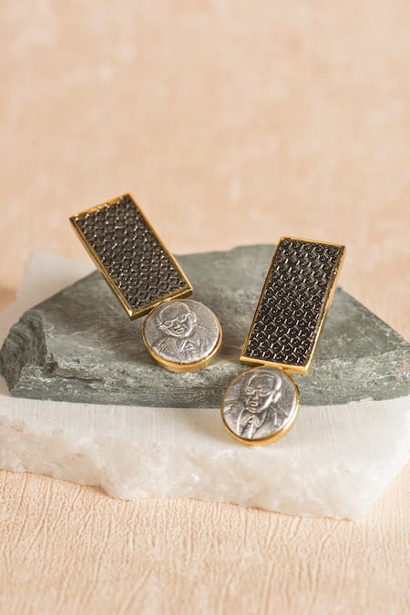 Trupti Mohta Geometric Carved Earrings 
