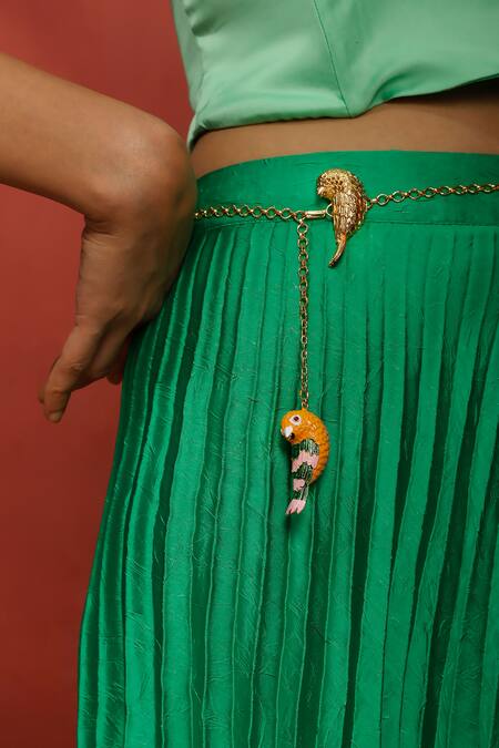 Trupti Mohta_Multi Color Bird Whimsical Ornamented Belt _Online_at_Aza_Fashions