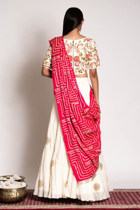 Bandhani Scattered Gota Embroidered Lehenga Set 