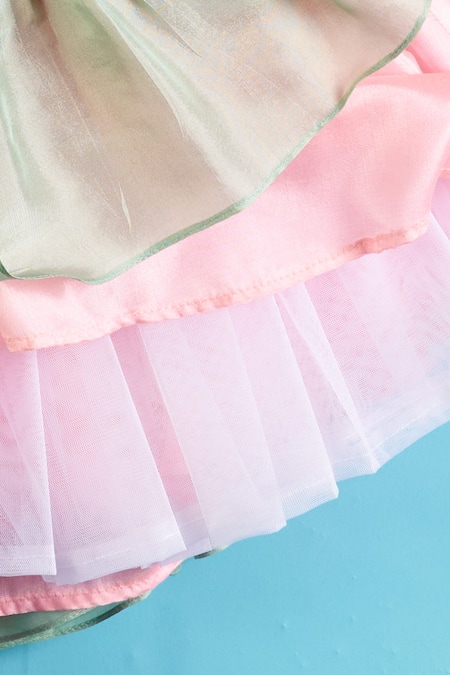 Turqidz By Shweta Aggarwal Multi Color Silk Sequins, Beads Tiered Lehenga And Embroidered Blouse Set Online at Aza Fashions Turqidz By Shweta Aggarwal_Multi Color Silk Sequins, Beads Tiered Lehenga And Embroidered Blouse Set _Online_at_Aza_Fashions