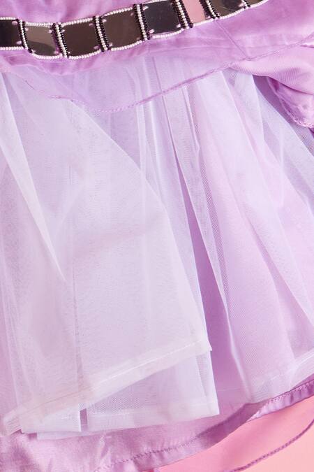 Turqidz By Shweta Aggarwal Purple Silk, Organza, Satin Sequins, Embroidered Bordered Lehenga And Top Set Online at Aza Fashions Turqidz By Shweta Aggarwal_Purple Silk, Organza, Satin Sequins, Embroidered Bordered Lehenga And Top Set _Online_at_Aza_Fashions