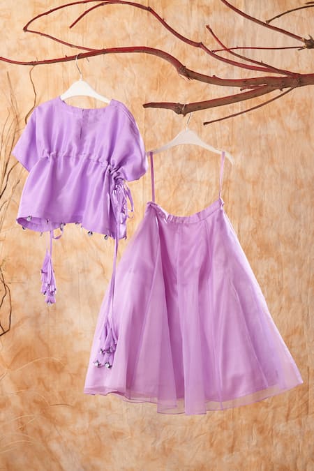 Shop Turqidz By Shweta Aggarwal Purple Silk, Organza, Satin Sequins, Embroidered Bordered Lehenga And Top Set at Aza Fashions Shop_Turqidz By Shweta Aggarwal_Purple Silk, Organza, Satin Sequins, Embroidered Bordered Lehenga And Top Set _at_Aza_Fashions