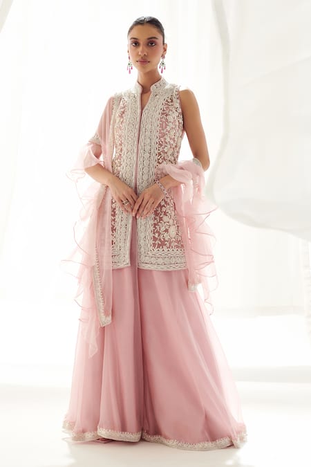 Suhino Resham & Sequin Embroidered Kurta Sharara Set 