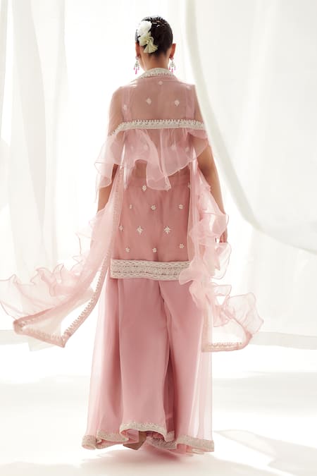 SUHINO Resham & Sequin Embroidered Kurta Sharara Set 