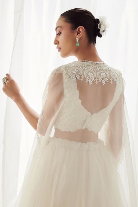 Suhino Embroidered Cape Lehenga Set 