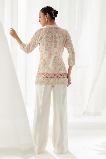 SUHINO Embroidered Shirt Pant Set 
