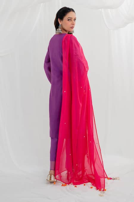 Rashi Jain Parinaz Chanderi Straight Kurta Pant Set 