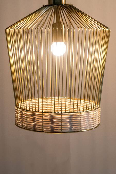 Logam_Gold Aluminium Sarai Pendant Light Single Pc_Online_at_Aza_Fashions