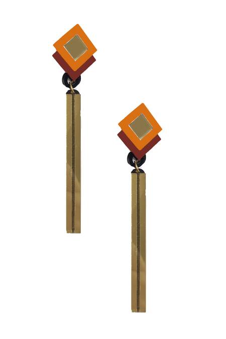 Shop Prachi Gupta Multi Color Long Acrylic Earrings at Aza Fashions Shop_Prachi Gupta_Multi Color Long Acrylic Earrings_at_Aza_Fashions