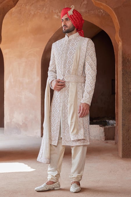 Nitika Gujral Dori Embroidered Sherwani & Kurta Set 