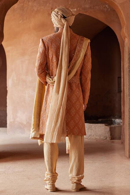 Nitika Gujral Floral Jaal Embroidered Sherwani & Kurta Set 