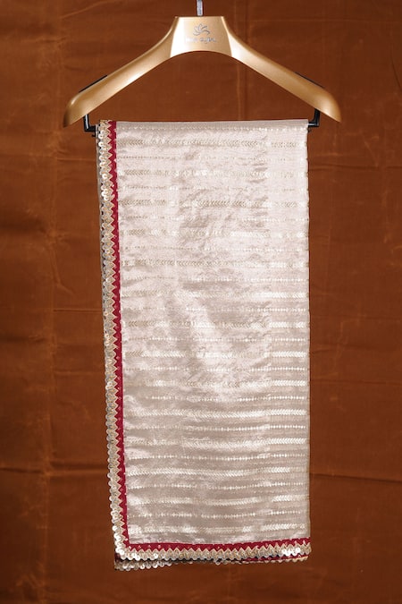 Nitika Gujral_Maroon Silk, Net Beads, Cut Work, Zari, Floral Zardozi Bridal Lehenga Set_Online_at_Aza_Fashions