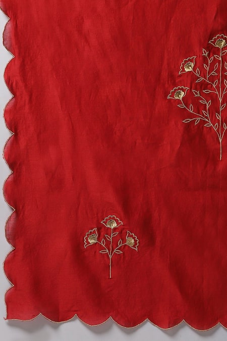 Anantaa By Roohi_Off White Silk, Chanderi Embroidery Split V-neck Full Sleeve Kurta Pant Set _at_Aza_Fashions