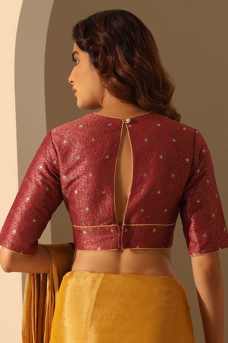 Weaver Story Floral Embroidered V Neck Blouse 