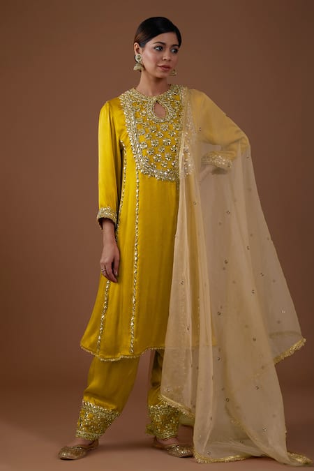 Preeti S Kapoor Gota Embellished Kurta Salwar Set 