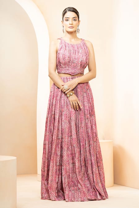 Studio Bagechaa Fine Silk Printed Maxi Dress 