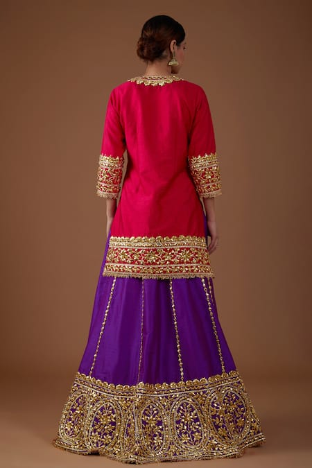 Preeti S Kapoor Embroidered A-Line Kurta Lehenga Set 