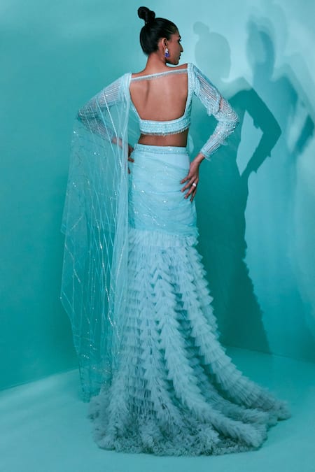 Nayantaara Enchantress Fish Cut Skirt Saree With Blouse 