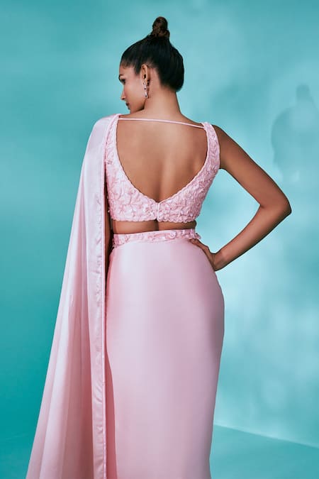 Nayantaara Deep Sheen Saree Embroidered Blouse Set 