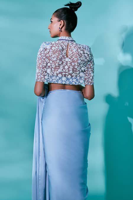 Nayantaara Fern Saree Embroidered Cape Blouse Set 