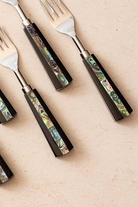 The Decor Remedy_Silver Brass Alloy Purpose Forks Of 6_Online_at_Aza_Fashions