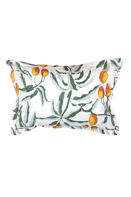 Shop_House This_Orange 100% Cotton Amra King Bedsheet Set_Online_at_Aza_Fashions