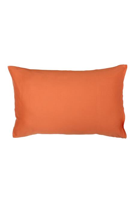 Buy_House This_Orange 100% Cotton Piyambu Double Bedsheet Set_Online_at_Aza_Fashions