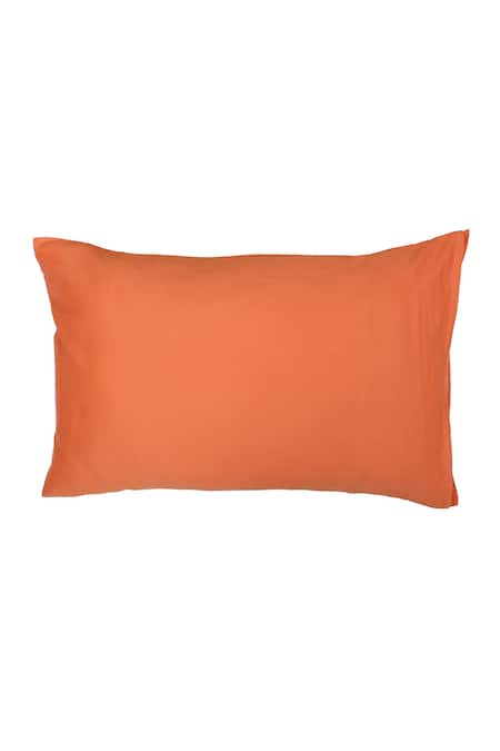 Shop_House This_Orange 100% Cotton Piyambu King Bedsheet Set_Online_at_Aza_Fashions