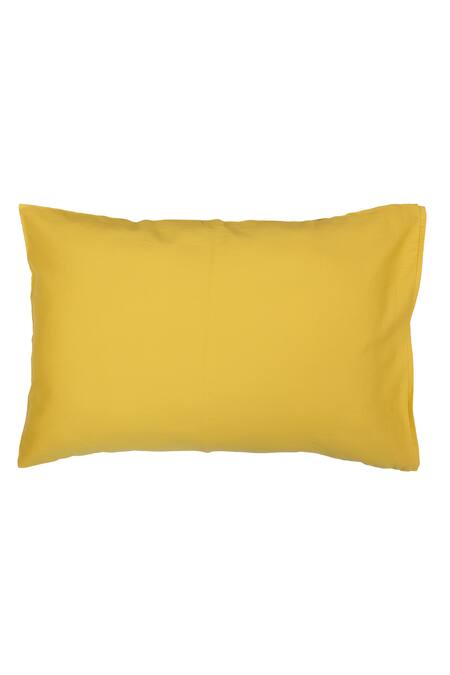 Buy_House This_Yellow 100% Cotton Piyambu Double Bedsheet Set_Online_at_Aza_Fashions
