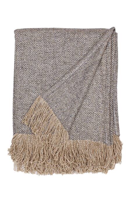 Shop House This Grey 100% Cotton Chevron Pattern Purvanchal Throw at Aza Fashions Shop_House This_Grey 100% Cotton Chevron Pattern Purvanchal Throw_at_Aza_Fashions