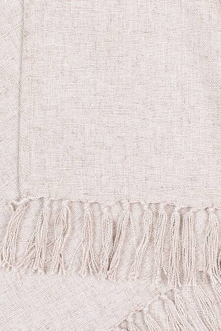House This Beige 100% Cotton Knitted Sahyadri Plain Throw Online at Aza Fashions House This_Beige 100% Cotton Knitted Sahyadri Plain Throw_Online_at_Aza_Fashions